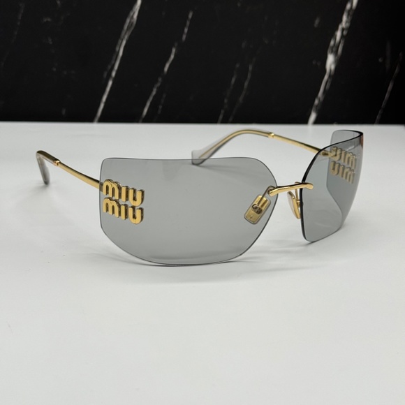 NEW MIU MIU MU54YS 5AK30B WOMEN SUNGLASSES MU 54YS 5AK30B GOLD GREY EYEWEAR main image 11